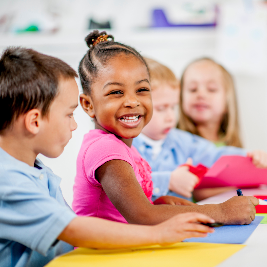 Smiling kids at child care center