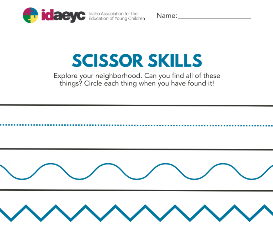 Scissors skills activity sheet