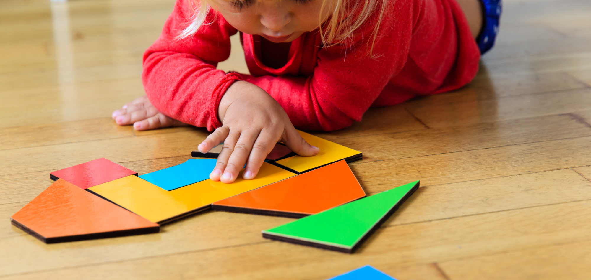 Child with building blocks