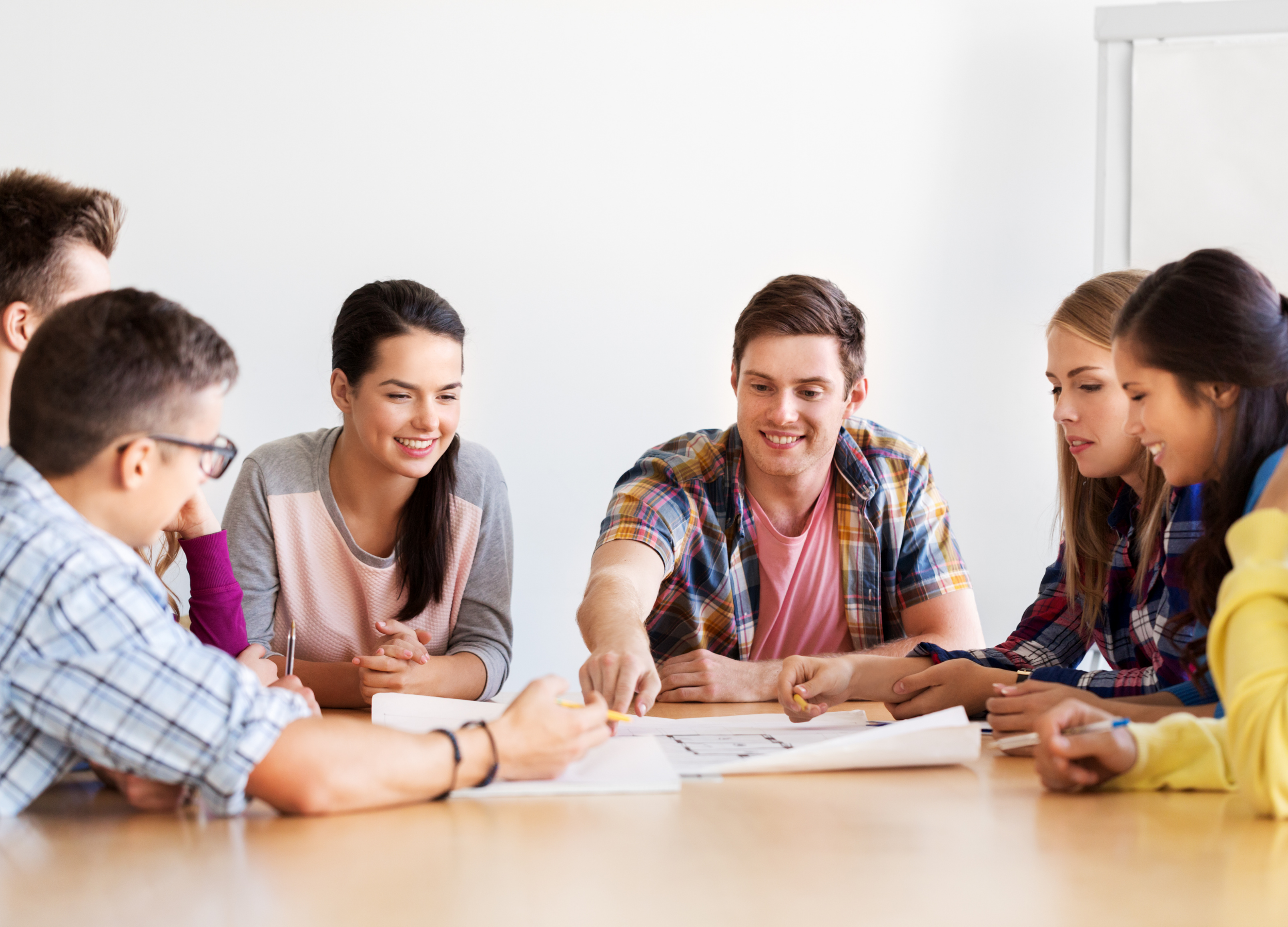 students having meeting