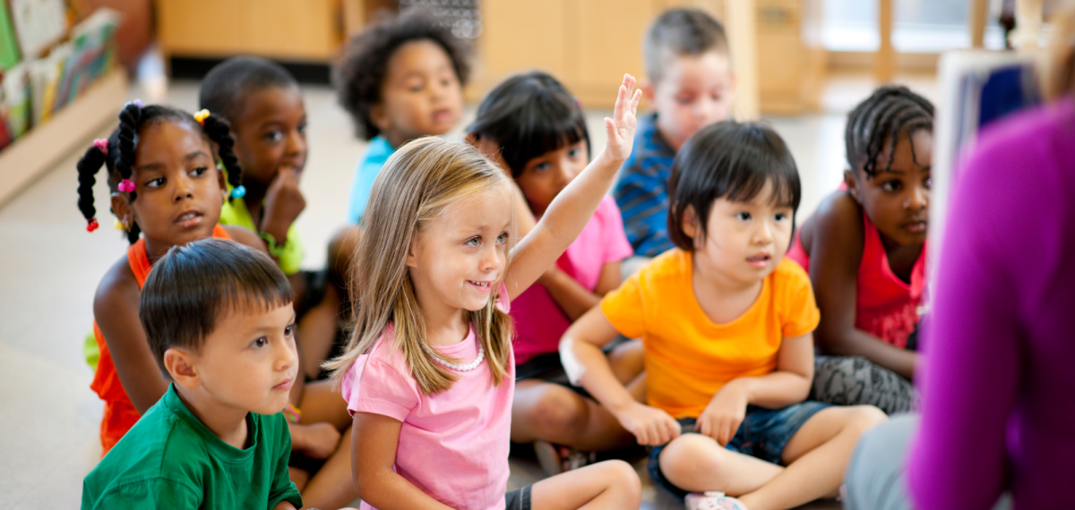 preschool children in classroom